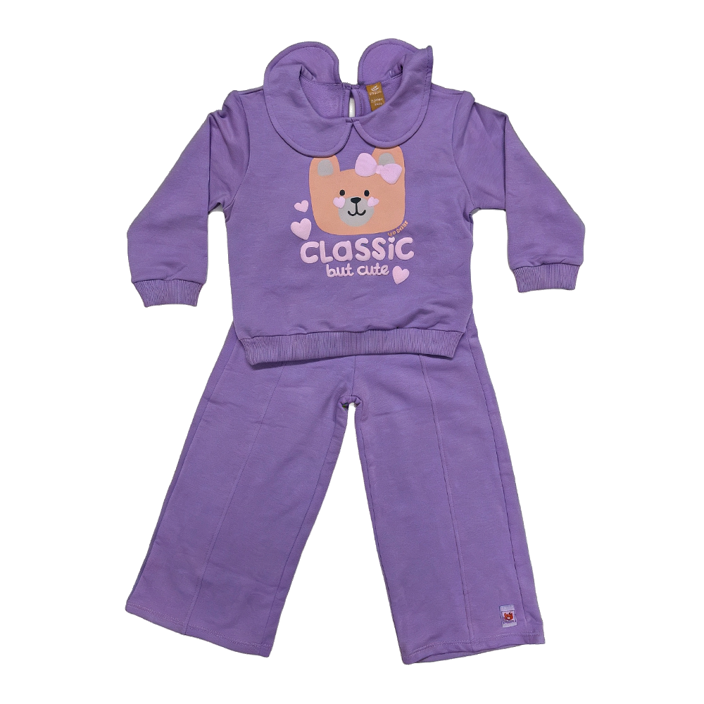 Conjunto osito violeta