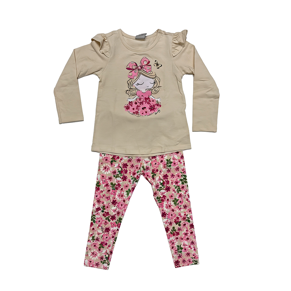 Conjunto blusa con calza floreada