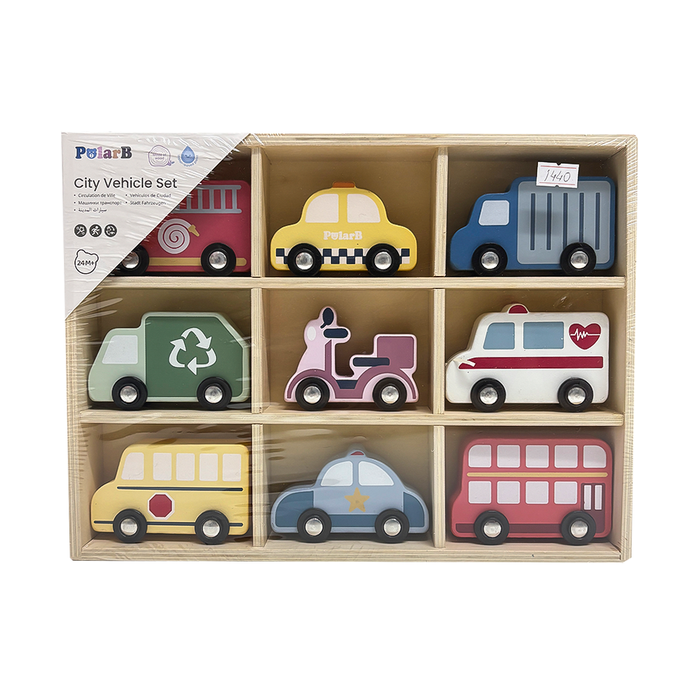 Juego de vehículos de madera