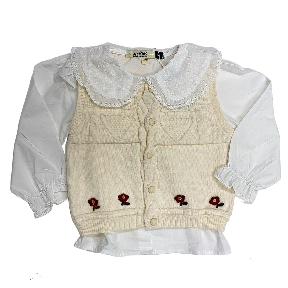 Camisa de algodón con chaleco tejido