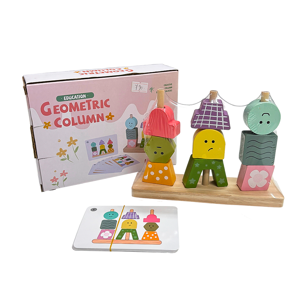 Juego de columnas geométricas educativas