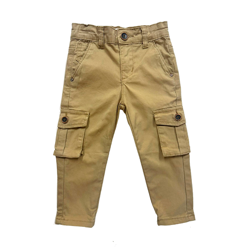 Pantalón cargo de gabardina elastizada -