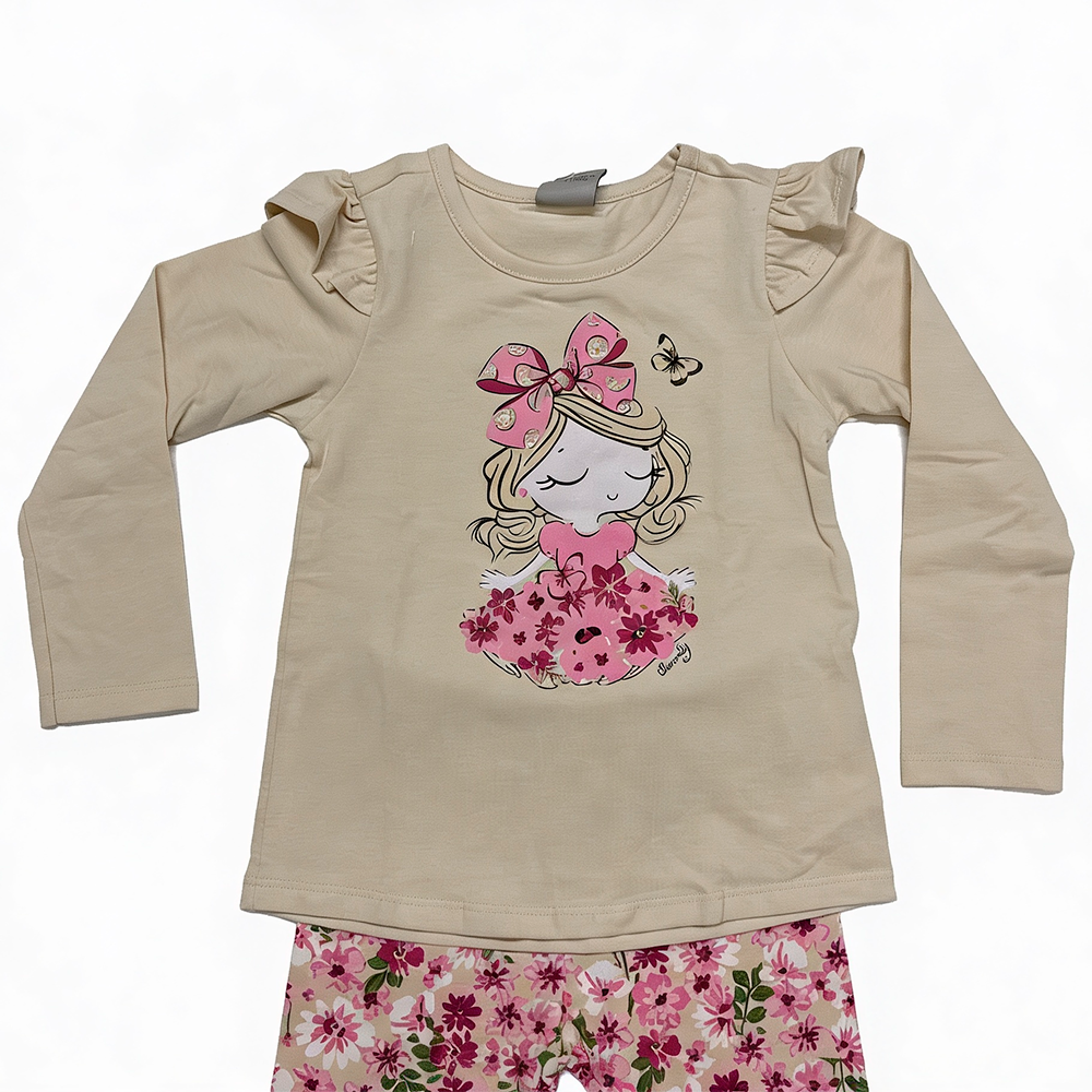 Conjunto blusa con calza floreada