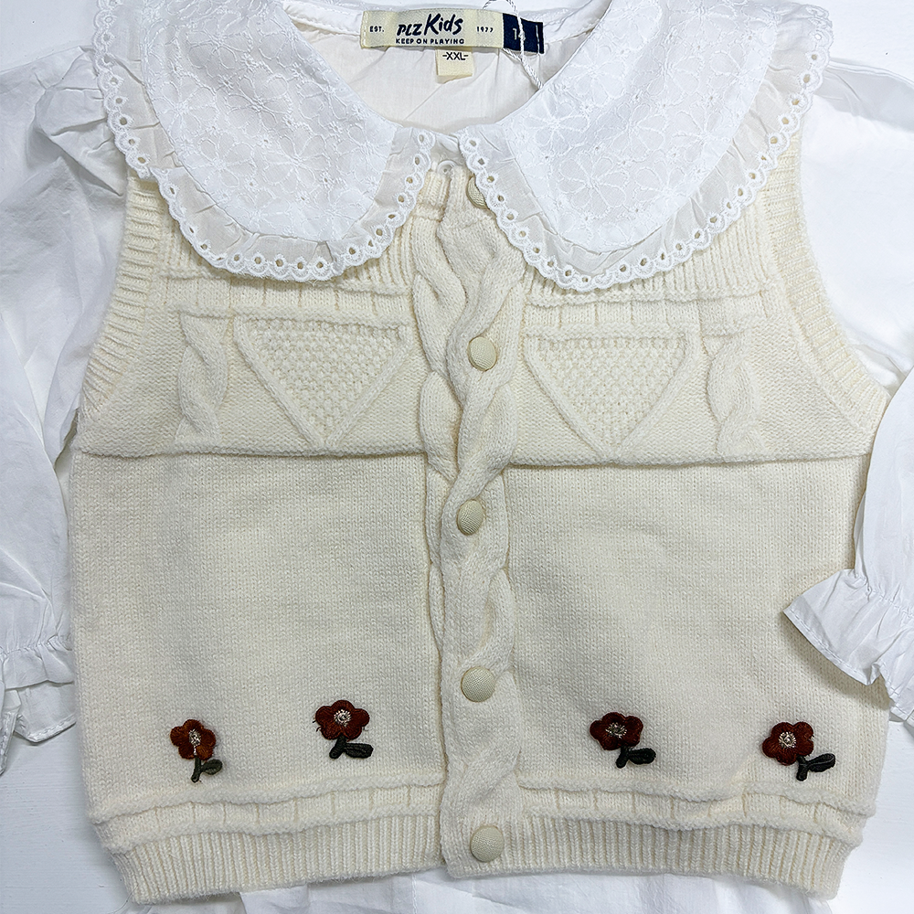 Camisa de algodón con chaleco tejido